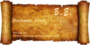 Buchman Ernő névjegykártya