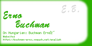 erno buchman business card